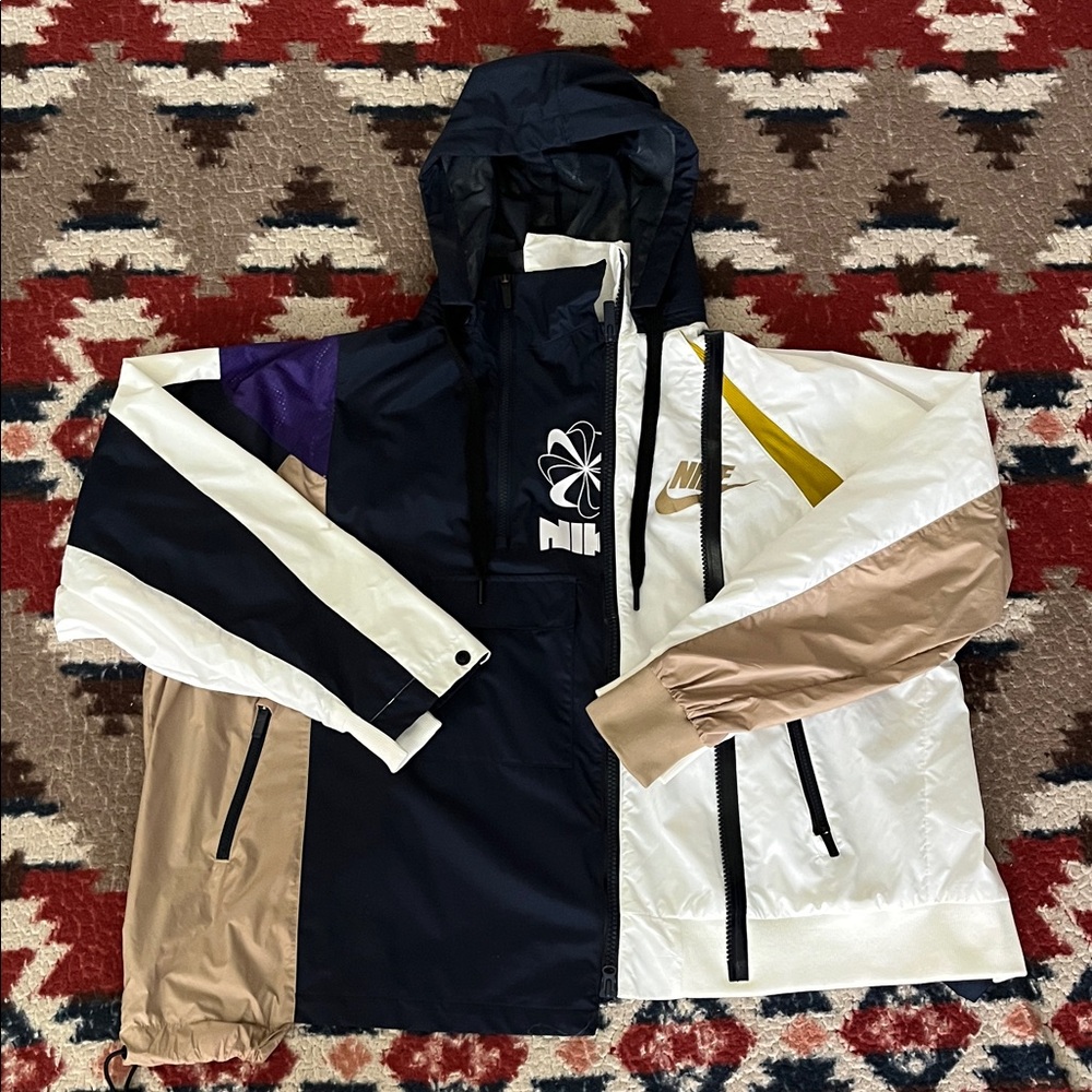Used Sacai x Nike Women's Mixed Fabric Hooded Windbreaker Size Large